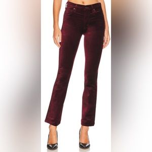Citizens of Humanity Lilah high rise bootcut velvet pants in burgundy size 31
